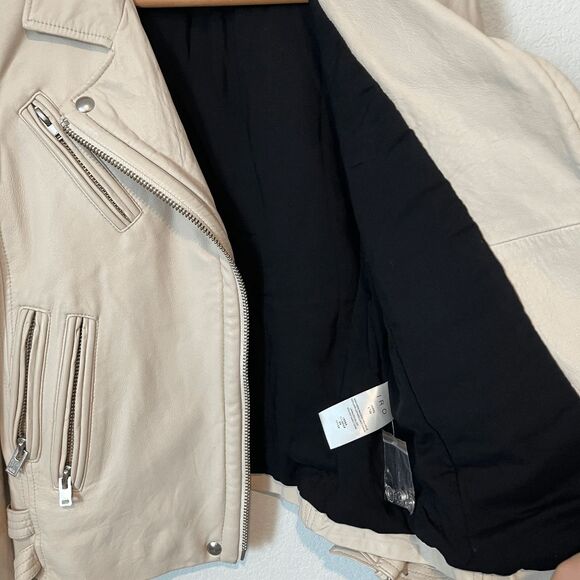 IRO Han Lamb Leather Motorcycle Zip-Up Jacket Women's Size 40 US 8 - Picture 16 of 16